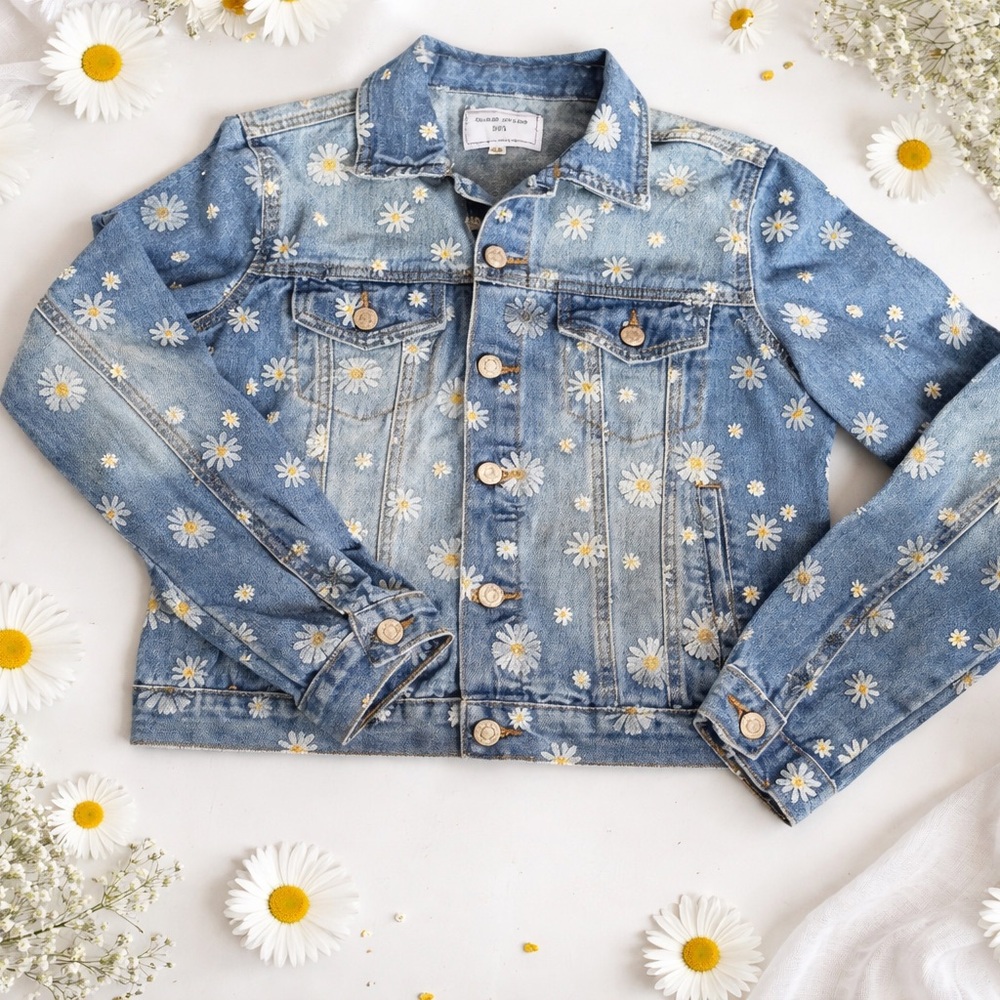 GOGO Jeans Daisy Print Denim Jacket